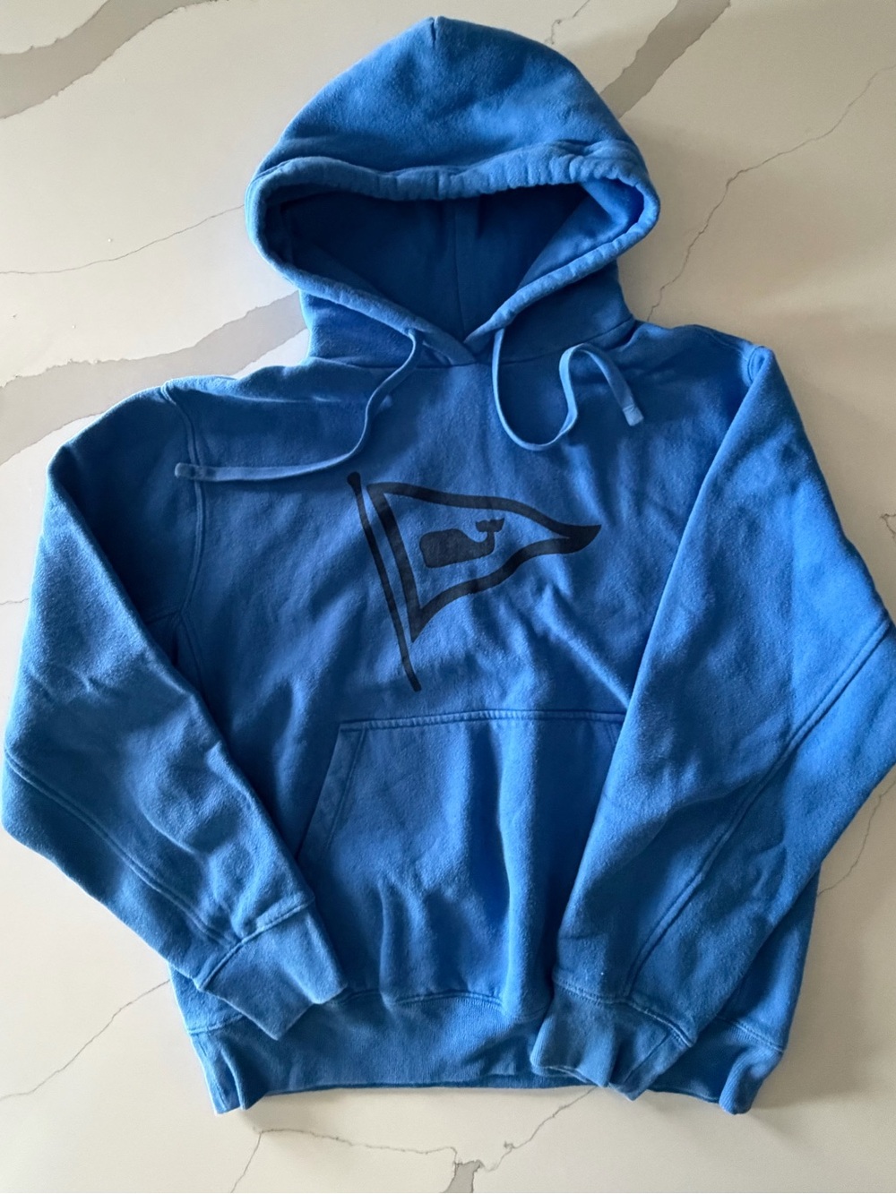 Vineyard Vines Blue Whale Pennant Logo Pullover Hoodie- Medium